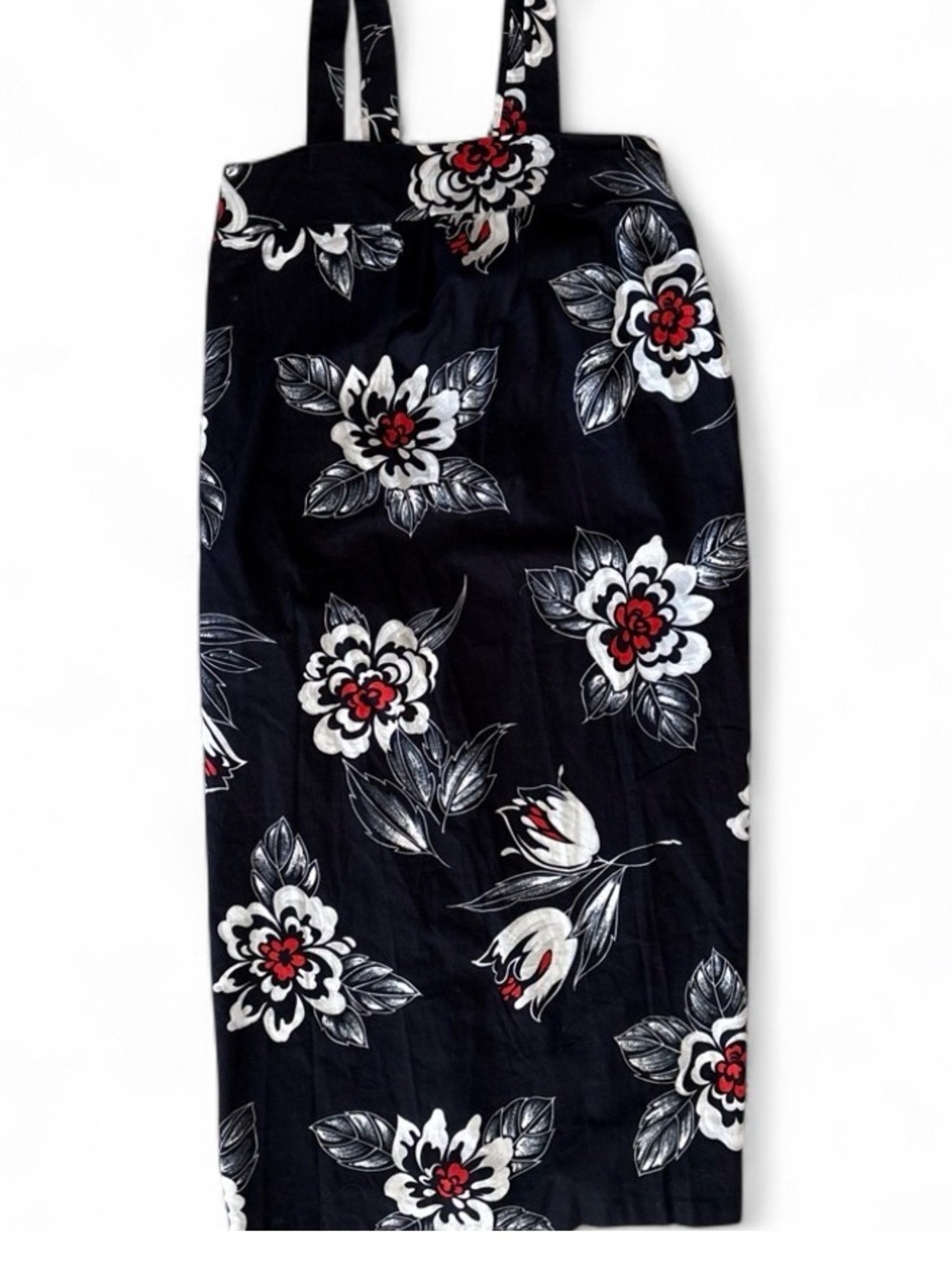 Julie Girl Vintage Black Floral Women’s Dress or Cover-Up with Straps